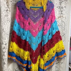 Colorful Crochet Women's Shawl